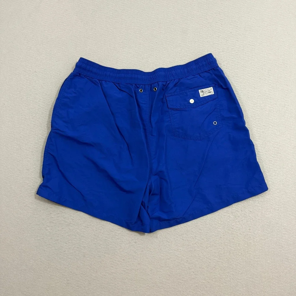 Polo Ralph Lauren Swim Shorts Mens XXL Blue Traveler Trunk Embroidered Pony Draw
